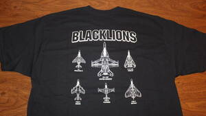 【VFA-213】Black Lions 米海軍オシアナ基地 F/A-18F CVW-8 TシャツサイズXL US Navy ブラックライオンズ USN NAS OCEANAコットン100％紺