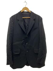 yohji yamamoto POUR HOMME◆21AW/テーラードジャケット/2/ウール/HX-J13-100/右脇ファスナーあきJK/使用感有