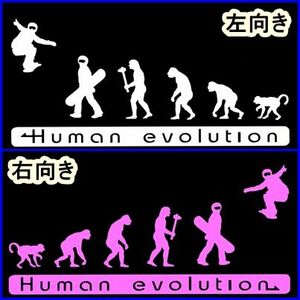 人類の進化 30cm【スノーボード編A】ステッカー 2