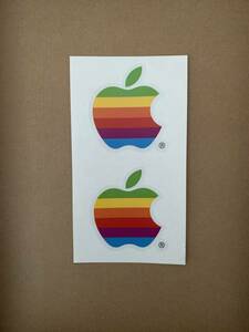 □レア 非売品 未使用 Apple レインボー ロゴ ステッカー 80年代 Macintosh シール 製品同梱 アップル アメリカ]