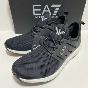 1円〜★新品★US9.5(約27.5㎝) ★EA7 EMPORIO ARMANI(エンポリオアルマーニ)/メンズ/ランニングシューズ/イーグルロゴ/ブラック×ホワイト