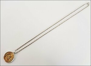 Bana8◆TIFFANY/ティファニー 18KT セントクリストファー シルバー/ゴールド ネックレス ヴィンテージ アクセサリー