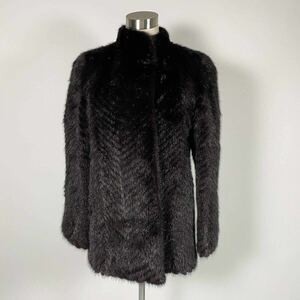 FUR FLASH MOONBAT ミンク コート 高級 毛皮 MINK リアルファー ボリューム感◎ 手触り◎ 茶 ダークブラウン 11号 L レディース