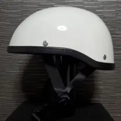 ホワイト　ハーフヘルメット　半ヘル　ダックテール　フリーサイズ
