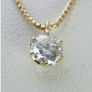 ダイヤモンド ネックレス 一粒 新品 ゴールド 0.3カラット 鑑定書付 安い 0.329ct Eカラー I1クラス VGカット CGL