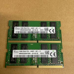 オ3 SK hynix ノートPCメモリ 16GB 2Rx8 PC4-2400T 2枚