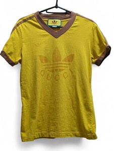 GUCCI adidas グッチアディダスコラボ Tシャツ コットン イエロー アパレル ユニセックス M (170/92Y)/1円〜