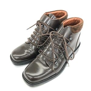 ◆GUCCI グッチ レースアップマウンテンブーツ 36◆0153 ブラウン ロゴ レディース 靴 シューズ ブーティー boots