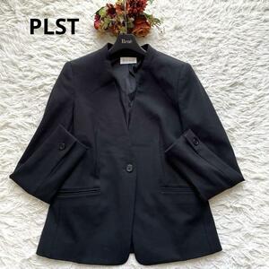 PLST プラステ　ノーカラージャケット　ブラック　黒　Sサイズ　ビジネス　フォーマル