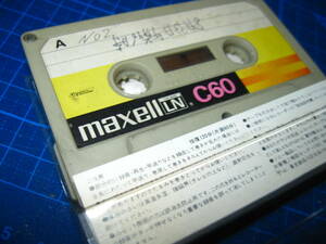 使用済み　中古　 カセットテープ　日立Maxell　C60　Type1　 ノーマル　60分　1本　爪なし　No.1485