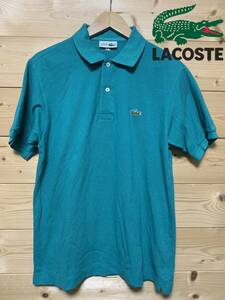 ★入手困難品★美中古・ LACOSTE（ラコステ）★ポロシャツ（鹿の子）E.GREEN サイズ4　JPサイズL　