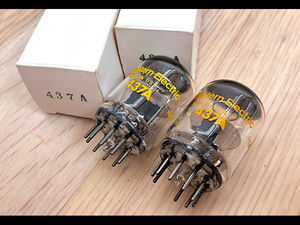 3r3299●Western Electric 437A 真空管 2本ペア 箱付き ウエスタンエレクトリック WE●0703【中古】