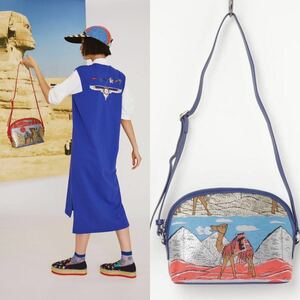 TSUMORI CHISATO ツモリチサト 駱駝 ピラミット刺繍ジャガードショルダーバッグ ブルー 新品タグ付 パリコレ fudge 装苑