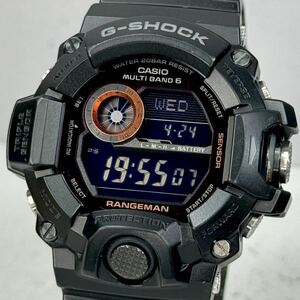 極美品G-SHOCK GW-9400BJ-1JF RANGEMANレンジマン タフソーラー 電波受信 電波ソーラー マルチバンド6 トリプルセンサー ブラック 反転液晶