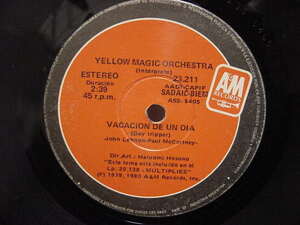 【レア盤】YMO　アルゼンチン盤　通常盤（オフィシャル盤）７インチ　ビハインドザマスク