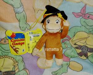 ☆Curious George☆キュリアスジョージ☆おさるのジョージ☆マスコット☆ぬいぐるみ☆ひも付き☆サルひとまねこざる　2