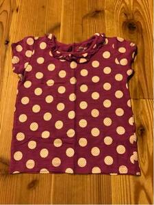 西松屋 チェロキー Cherokee ドット柄 半袖 カットソー Tシャツ 110㎝ パープル 女の子 子供用