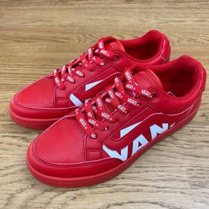 【美品☆サイズ22.5㎝】VANS ＊ バンズ SUPERB スパーブ V2960 ロゴスニーカー 赤 レッド 白ロゴ レディース キッズシューズ