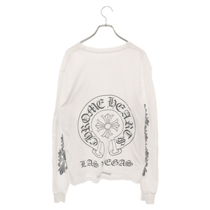 CHROME HEARTS クロムハーツ Las Vegas Horseshoe L/S Tee クロムハーツ ラスベガス限定ロングスリーブホースシュー長袖Tシャツ ホワイト