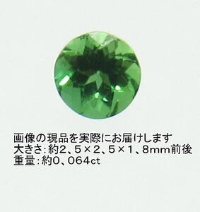 NO.15 クロムトルマリン(宝石名クロム・トルマリン)ラウンドルース(タンザニア産)(2,5ｍｍ) 天然石現品