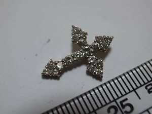 Pt1000 ダイヤモンド 0.5ct クロスペンダントトップ 鑑別書付 1.9ｇ　