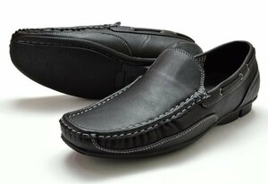 新品 ウィルソン 8801 黒 27cm メンズスリッポンシューズ メンズデッキシューズ ドライビングシューズ モカシン 紳士靴 軽量 Wilson 靴