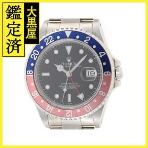 ROLEX ロレックス 腕時計 GMTマスターI 16700 ブラック文字盤 ブルー/レッドベゼル オイスタースチール 自動巻き【472】