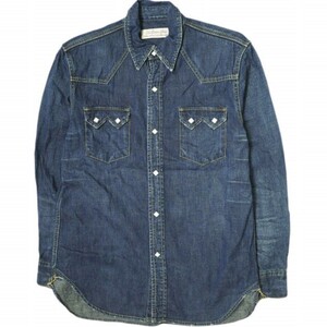 REMI RELIEF レミレリーフ Denim Western shirt BEAMSイベントカスタムモデル デニムウエスタンシャツ M Indigo 長袖 ユーズド加工 g16485