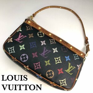 LOUIS VUITTON ルイヴィトン モノグラム マルチカラー ポシェットアクセソワール アクセサリーポーチ 黒 M92648 ハンドバッグ ポーチ