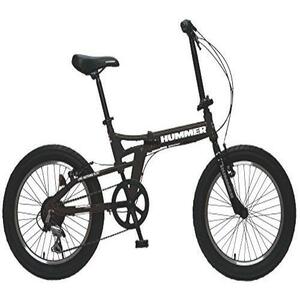 ★送料無料 HUMMER(ハマー) FDB206FAT-BIKE ブラック 20インチ 極太3.0タイヤ 折りたたみ式 迫力ある自転車