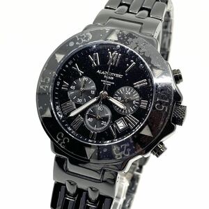 未使用 ALAIN DIVERT セラミックエディション クロノグラフ デイト 腕時計 サファイアガラス ブラック 黒 アランディベール Y168