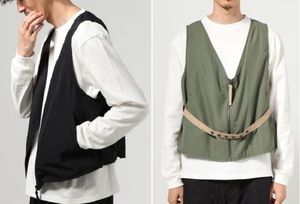 美品 ジャーナルスタンダード JOURNAL STANDARD HOMESTEAD 19SS ナイロンタフタ ミリタリー ベスト ブラック F 定価1.8万 MIL VEST 日本製