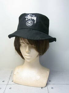 STUSSY/ステューシー　バケット・ハット　帽子　ブラック/黒　USED/美品