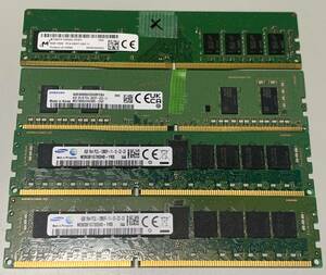 ジャンク/未確認メモリ 4枚 DDR4 4GB 8GB サーバー用 DDR3L 8GB 2枚 / MTA8ATF1TG64AZ-2G3E1 M378A5244CB0-CVF M393B1G70QH0-YK0