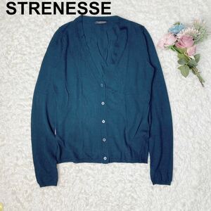 STRENESSE ストラネス オンワード樫山 カシミヤ100% カーディガン ニット 34 XS 薄手 レディース B102303-88