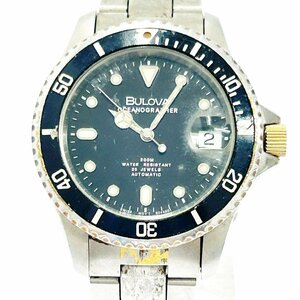 【1円スタート】BULOVA ブローバ OCEANOGRAPHER オーシャングラファー 25石 SS ブラック文字盤 自動巻き メンズ腕時計 272997