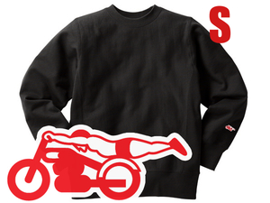 Champion Reverse Weave TYPE 袖スピードアディクト SWEAT BLACK × RED S/チャンピオンリバースウィーブスウェット単色タグ40s50s60s70s