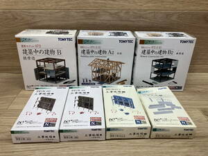 　92. 未組立　TOMYTEC Nゲージ ジオコレ　建物コレクション 1/150　建築中の建物　072　071-2 A2　072 -2 B2　情景小物　まとめて 7箱