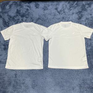 2着セット 未使用 asics アシックス半袖Tシャツ メンズサイズL 白無地