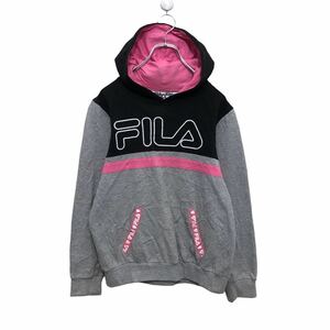 FILA スウェット パーカー ガールズ 14 150～ ブラック グレー ピンク フィラ ロゴ フーディー 古着卸 アメリカ仕入 a503-7418