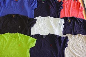 TS-RL18 ラルフ Ralph Lauren ワンポイントTシャツ 無地￥1～US古着卸大量セット業者まとめ売り