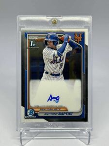 【1円スタート】 2024 Bowman Anthony Baptist Chrome Prospects Autograph 直筆サインカード 1st Auto MLB Mets 有望株