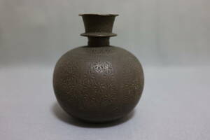唐銅製 花瓶 唐物 明時代 中国美術 時代物 古銅 花瓶花入花器 華道具 煎茶 骨董