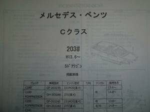 メルセデスベンツ　Cクラス（203＃）Ｈ13.6～パーツガイド