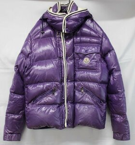 ◆ MONCLER / モンクレール BRANSON ブランソン ダウンジャケット 表記サイズ：1 ワッペン付き パープル系 ヴィンテージ 144623