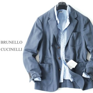 dp496●BRUNELLO CUCINELLI●ブルネロクチネリ●コットンリネン混●アンコンストラクテッドジャケット●50