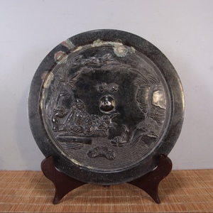 【典藏*青銅製 青銅器*賞月鏡】鏡 古鏡 超美品 中国古美術