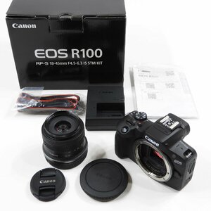 未使用 Canon キヤノン EOS R100 RF-S 18-45mm F4.5-6.3 IS STM #19412 キャノン デジタルカメラ ボディ レンズ セット