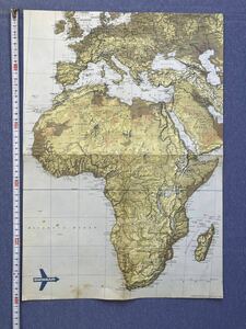 古地図 1枚　アフリカ　1973年　スイスエアー　　　　SWISSAIR 英語版　スイス製　アフリカガイド付