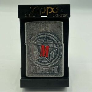 F388-ST22-57 ◎ Zippo Selection ジッポー セレクション Marlboro マルボロ スターコンパス シルバーカラー 喫煙具 ケース付き 火花あり③